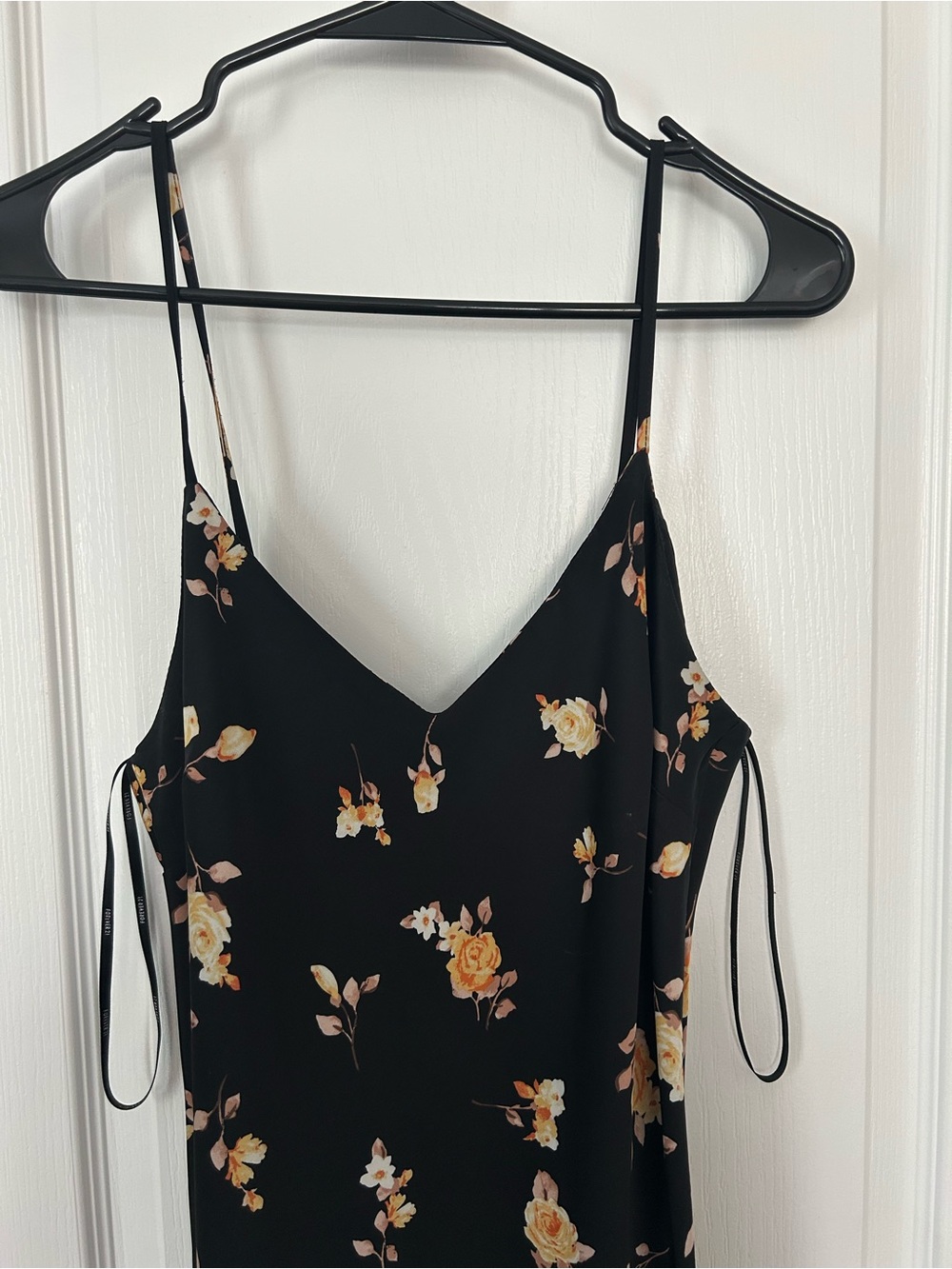 Forever 21 Black Floral Midi Dress with Yellow Floral Print - Picture 2 of 5